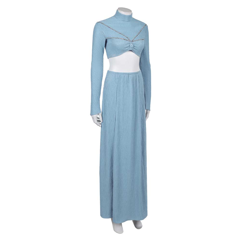 Attack of the Clones Padme Amidala Women Blue Low Back Gown Halloween Carnival Party Cosplay Costume