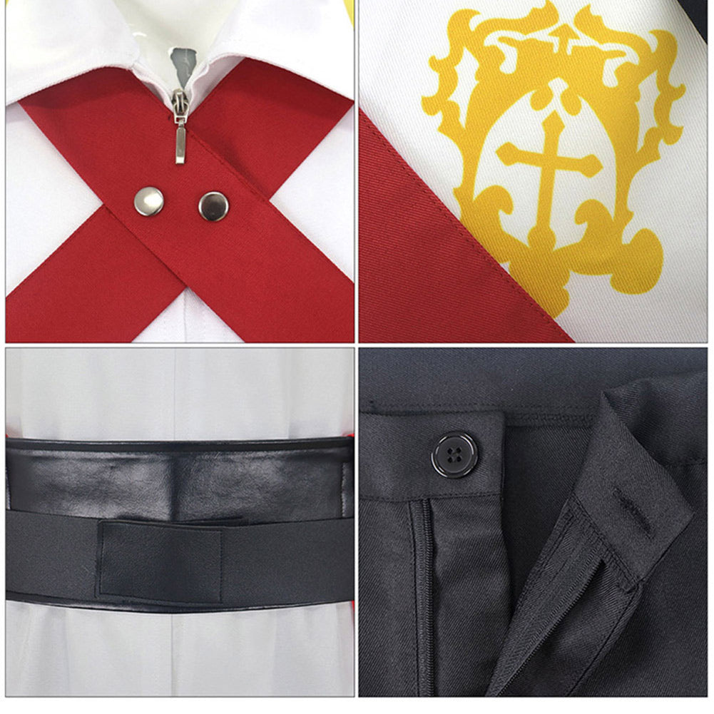 Castlevania Belmont Men White Unifrom Set Halloween Carnival Party Cosplay Costume
