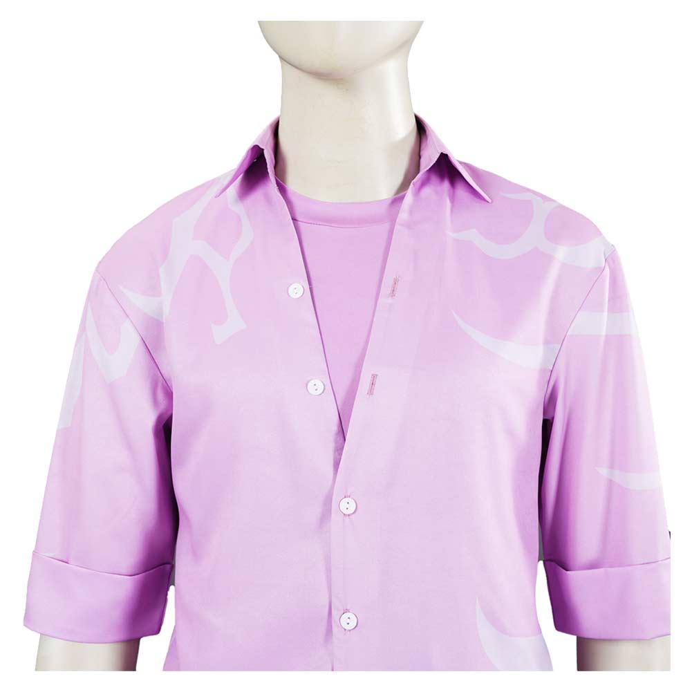 Kpop Demon Hunters Jinu Pink Shirt Pants Set Halloween Carnival Party Cosplay Costume