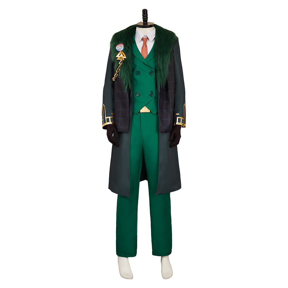 Rivals Loki Presidential Attire Green Outfits Halloween Carnival Cosplay Costume