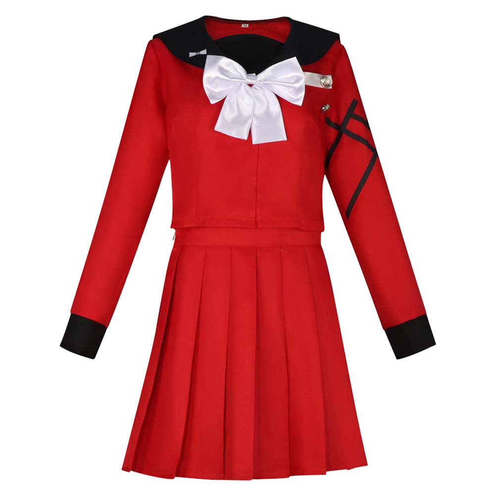 The Hundred Line Tsukumo Kako Red School Uniform JK Halloween Carnival Party Cosplay Costume