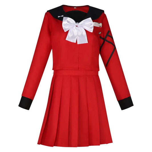 The Hundred Line Tsukumo Kako Red School Uniform JK Halloween Carnival Party Cosplay Costume
