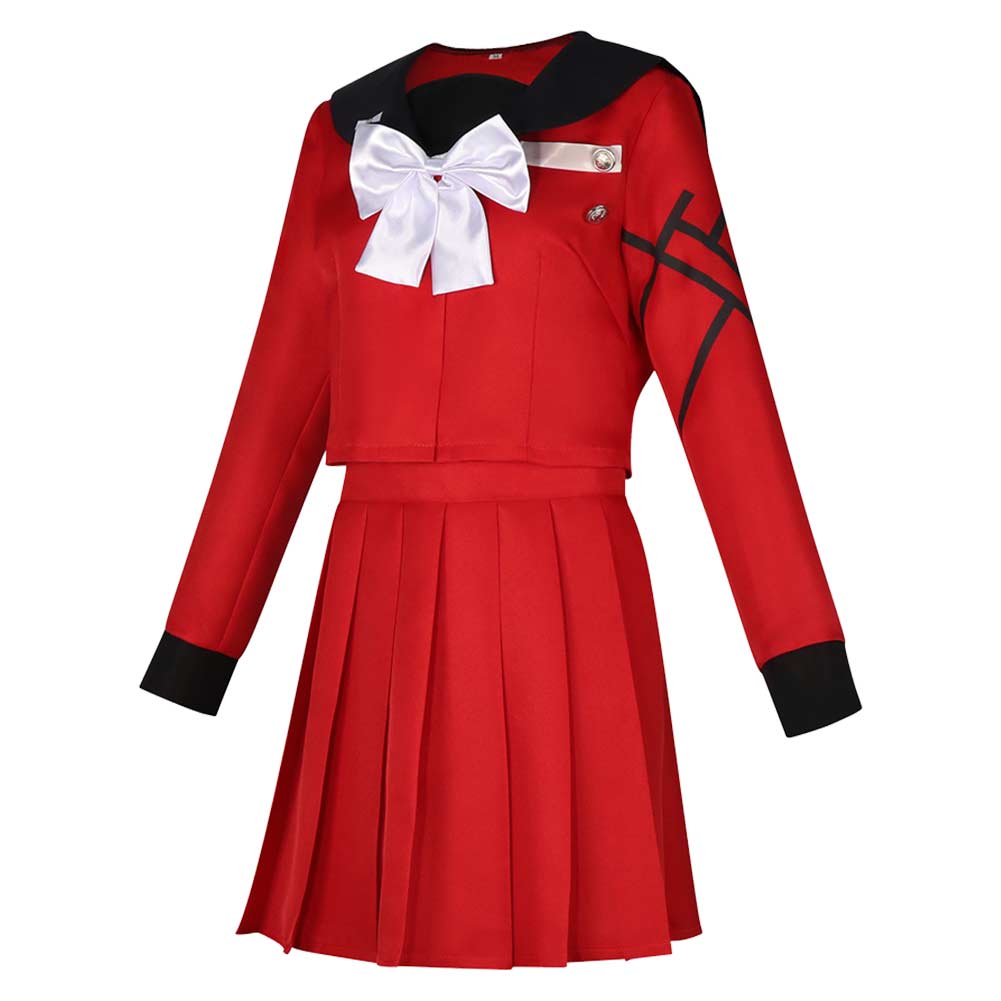 The Hundred Line Tsukumo Kako Red School Uniform JK Halloween Carnival Party Cosplay Costume