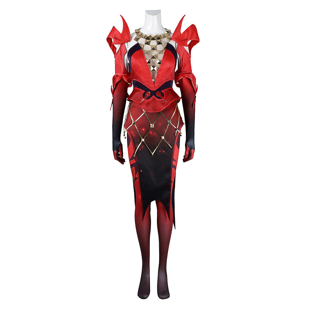 Rivals Scarlet Witch Emporium Matron Red Outfits Halloween Carnival Party Cosplay Costume
