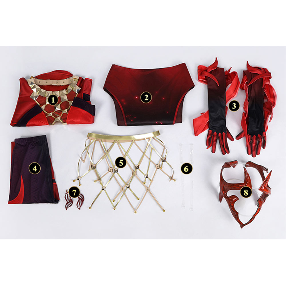 Rivals Scarlet Witch Emporium Matron Red Outfits Halloween Carnival Party Cosplay Costume