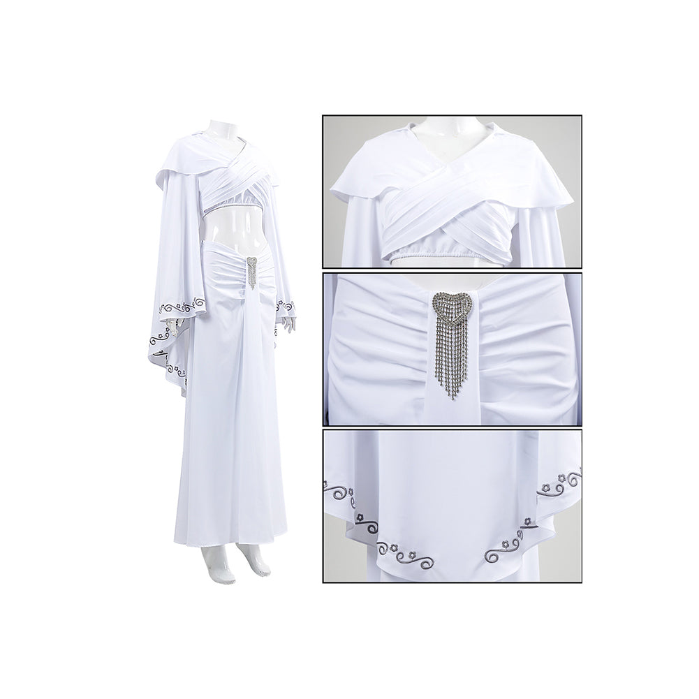 Padmé Amidala White Dress Outfits Halloween Carnival Cosplay Costume