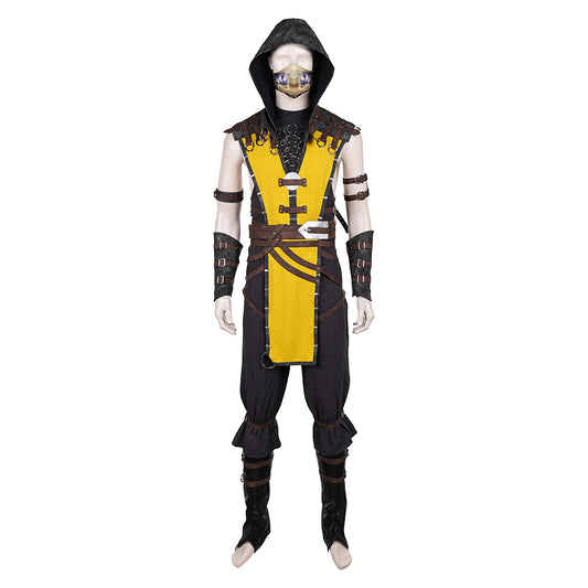 Mortal Kombat 10 Scorpion Fullset Outfits Halloween Carnival Party Cosplay Costume