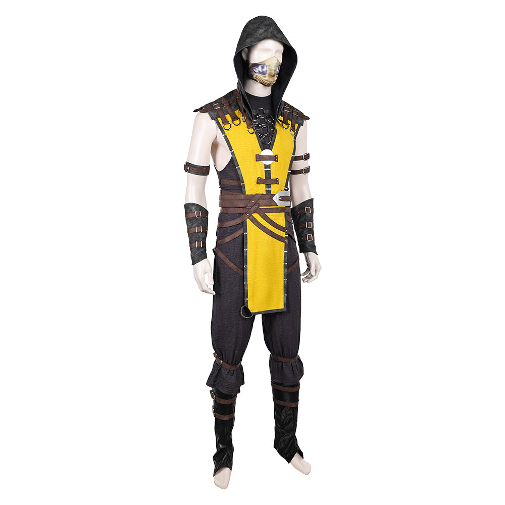 Mortal Kombat 10 Scorpion Fullset Outfits Halloween Carnival Party Cosplay Costume