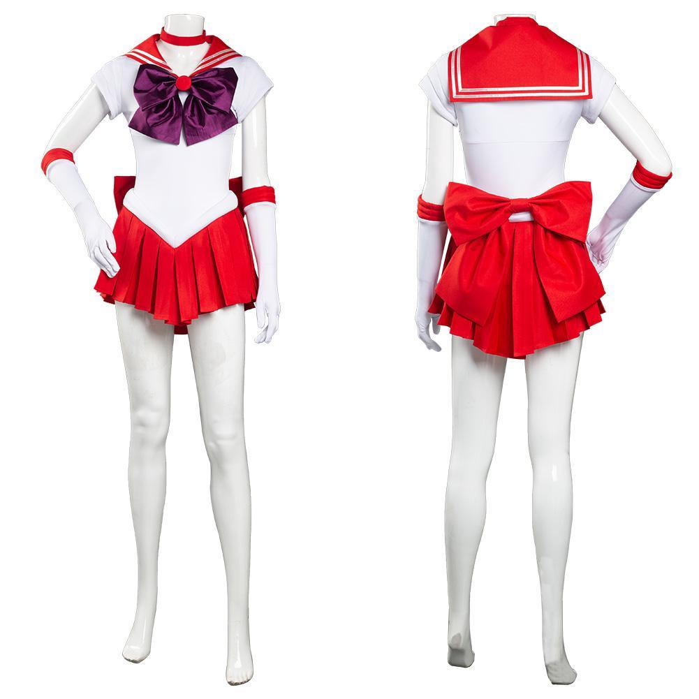Sailor Moon Hino Rei Uniform Cosplay Skirt Dress Outfit Set Christmas Costume Festival Carnival
