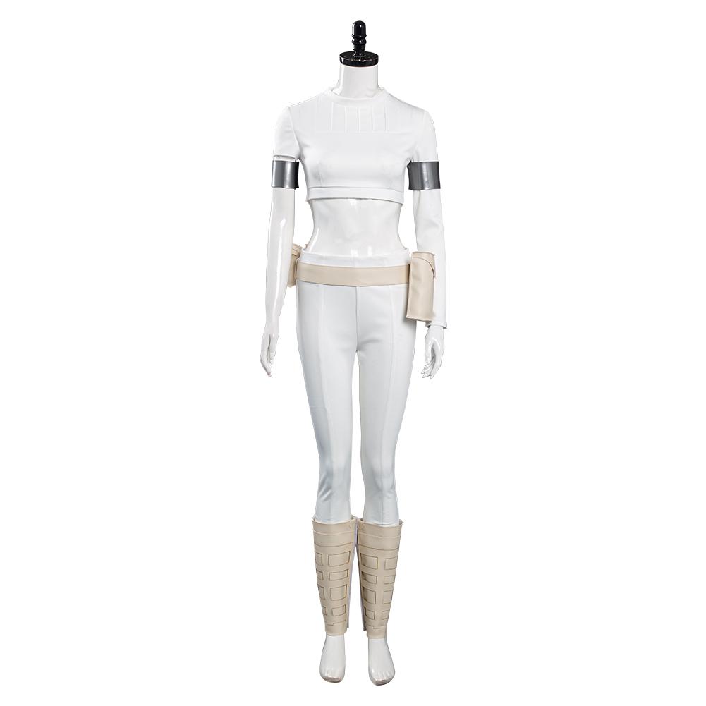 Padme Amidala White Outfits Cosplay Costume Halloween Carnival Suit