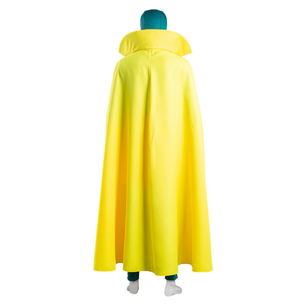 WandaVision Vision Jumpsuit Cloak Outfits Cosplay Costume Halloween Carnival Suit