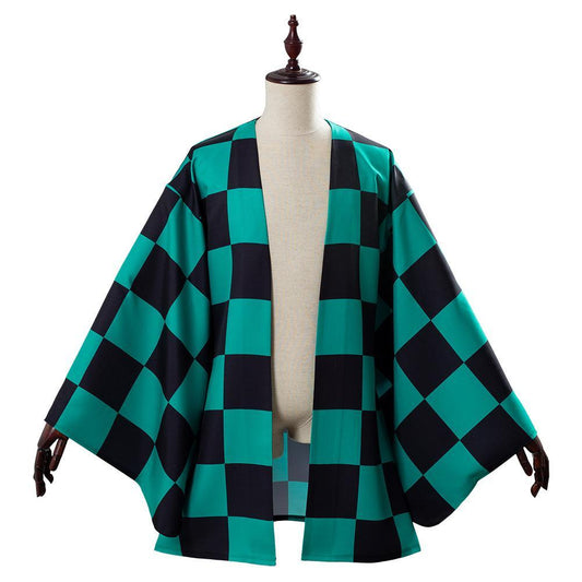 Demon Slayer Kamado Tanjirou Kids Boys Kimono Coat Cosplay Costume