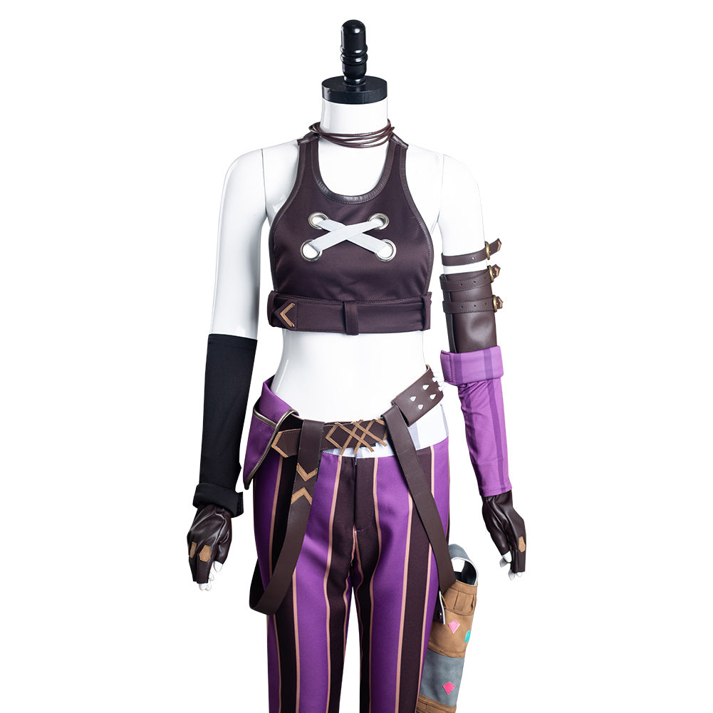Arcane: League of Legend Jinx Fullset Outfits Halloween Carnival Cosplay Costume 