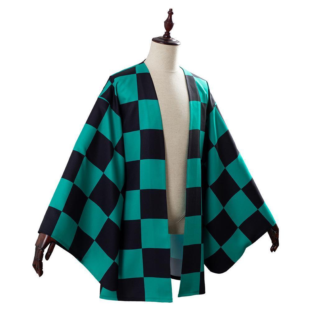 Demon Slayer Kamado Tanjirou Kids Boys Kimono Coat Cosplay Costume