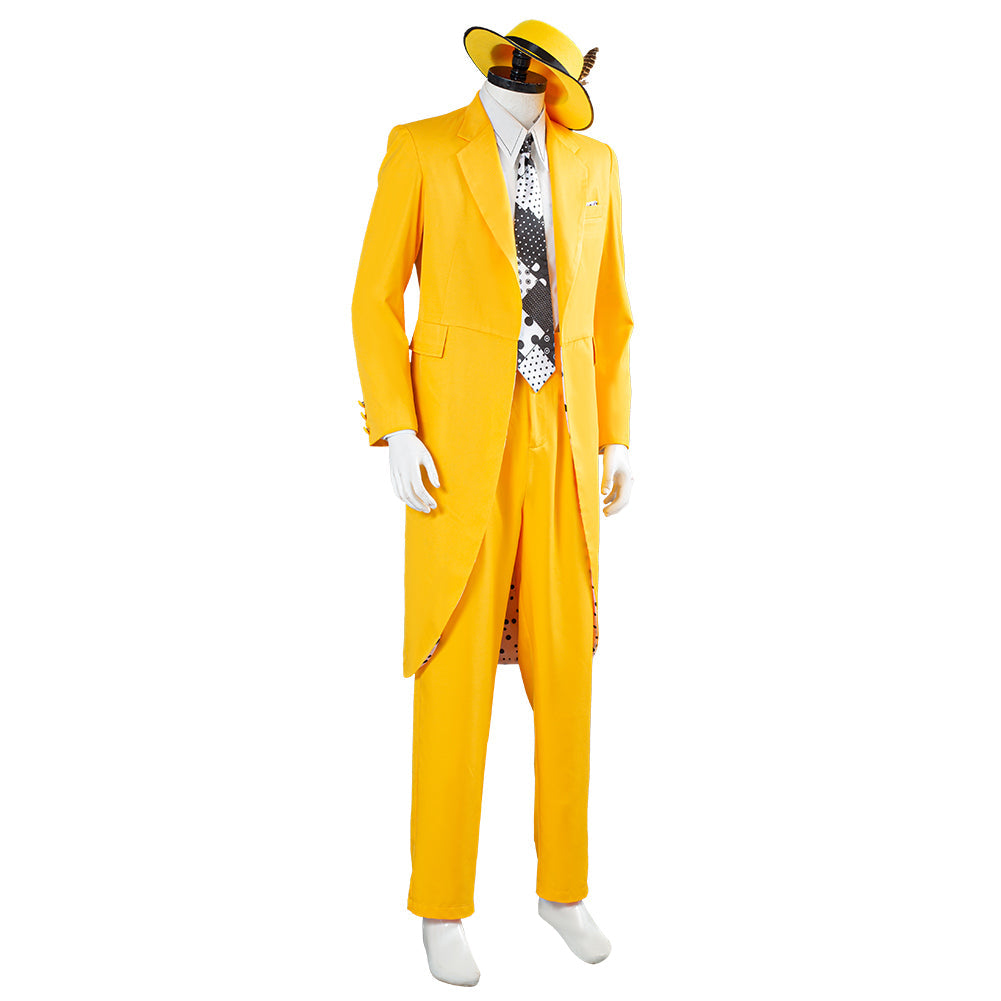 The Mask Jim Carrey Stanley Ipkiss Yellow Cosplay Costume Outfits Halloween Carnival Suit