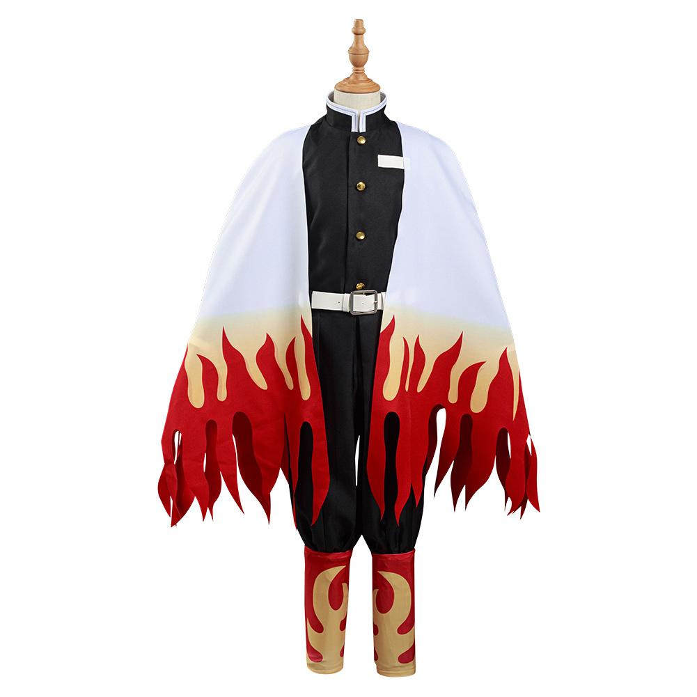 Kimetsu no Yaiba Rengoku Kyoujurou Kids Children Coat Pants Cloak Outfits Cosplay Costume Halloween Carnival Suit