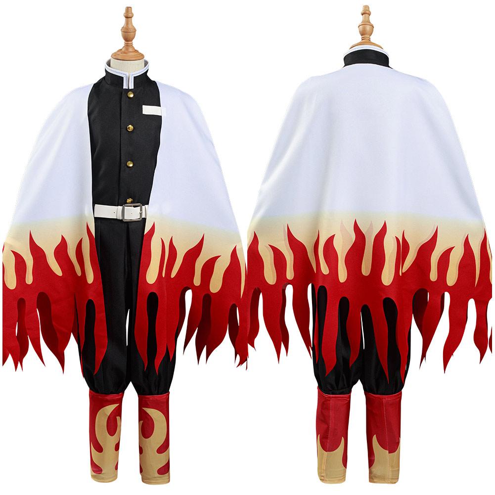 Kimetsu no Yaiba Rengoku Kyoujurou Kids Children Coat Pants Cloak Outfits Cosplay Costume Halloween Carnival Suit
