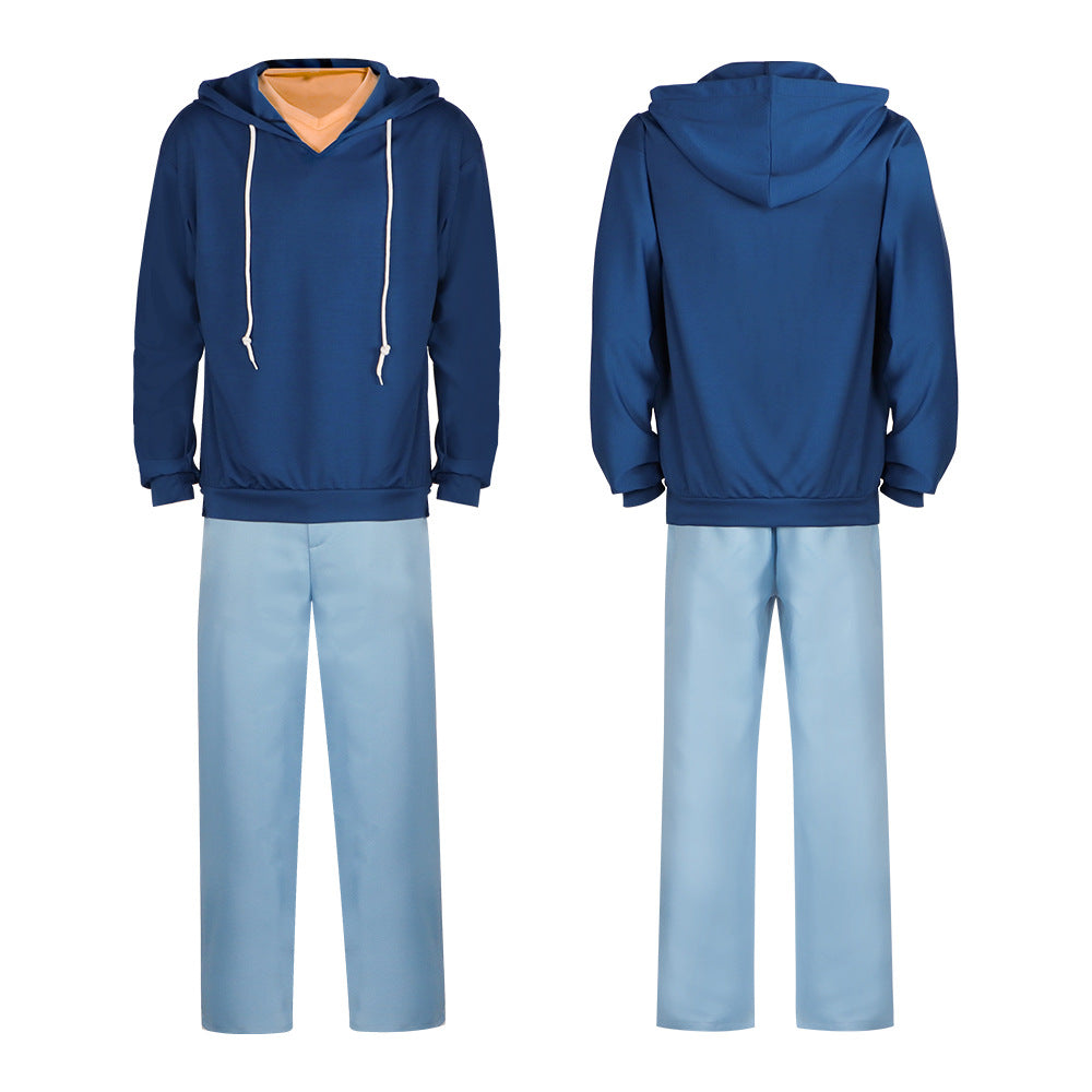Solo Leveling Sung Jin-Woo Blue Hoodie Outfits Halloween Carnival Cosplay Costume