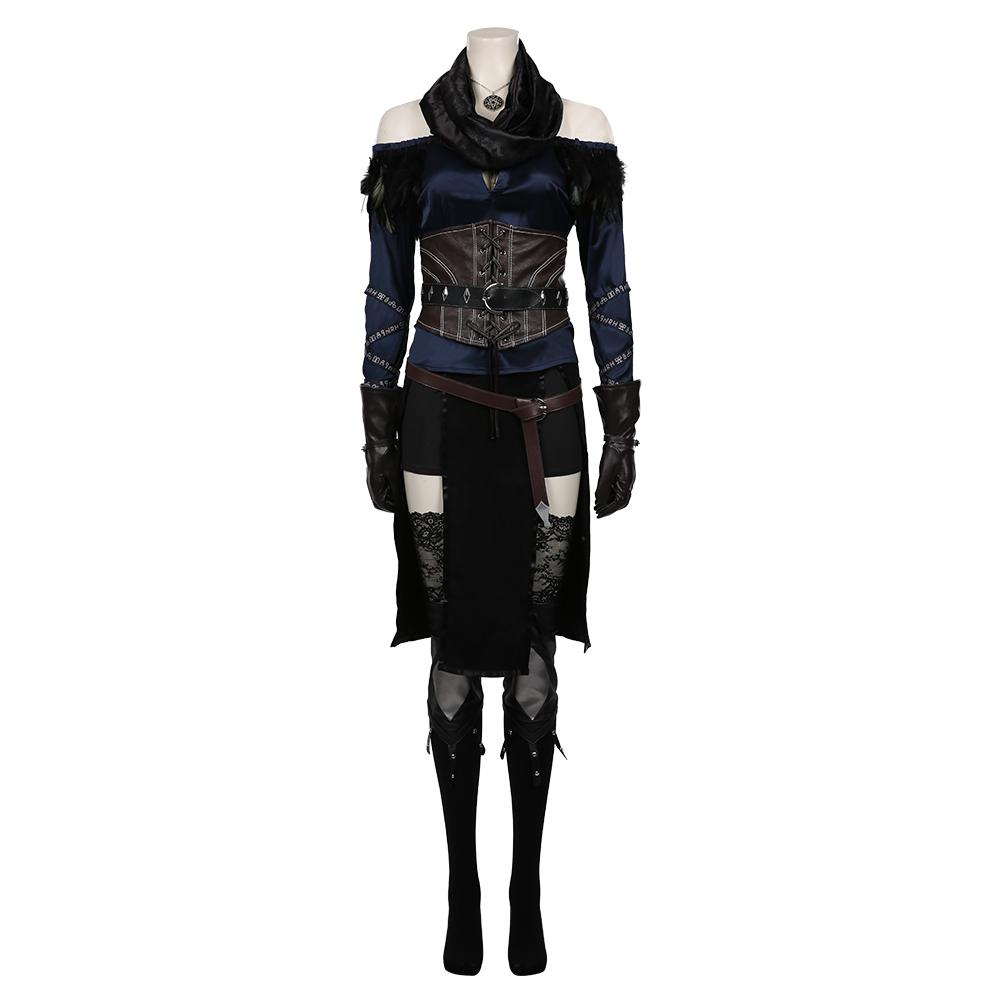 The Witcher 3: Wild Hunt-Yennefer Top Skirt Outfits Cosplay Costume Halloween Carnival Suit