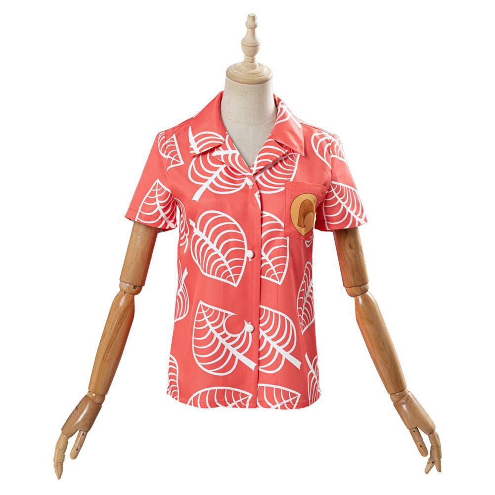 Animal Crossing Isabelle Cosplay Costume Women Short Sleeve Shirts Top