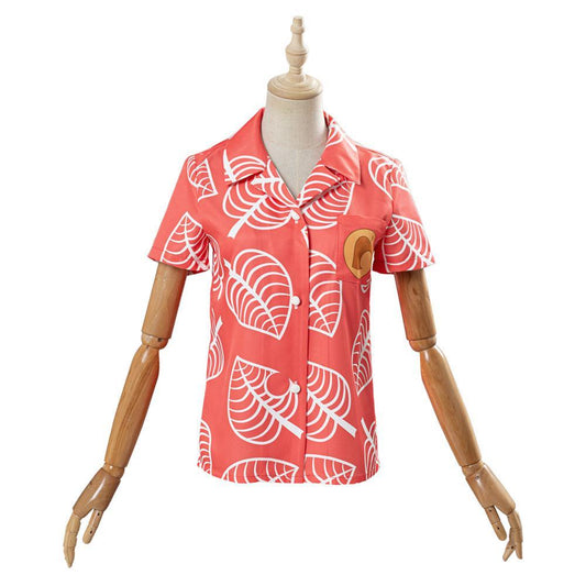 Animal Crossing Isabelle Cosplay Costume Women Short Sleeve Shirts Top