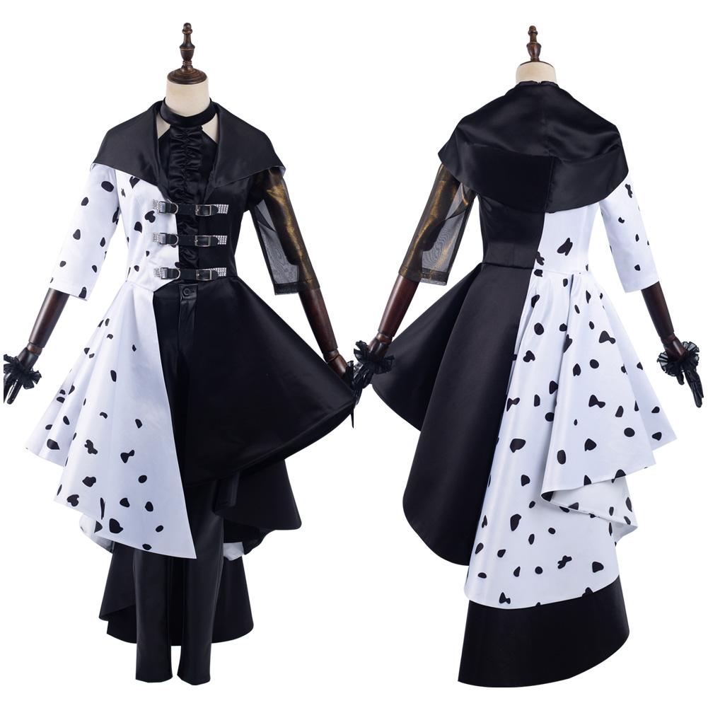 Cruella Cruella de Vil Cosplay Costume Dress Outfits Halloween Carnival Suit