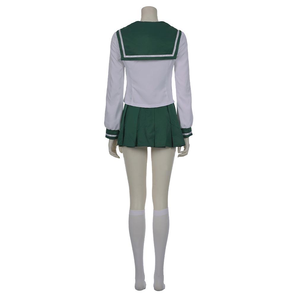 InuYasha Kagome Higurashi Women Girls Uniform Skirt Outfit Cosplay Costume Halloween Carnival Costume