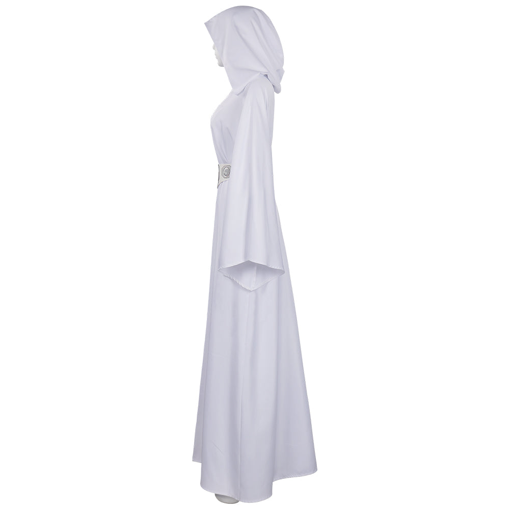 Princess Leia Cosplay Costume White Dress Outfits Halloween Carnival Suit