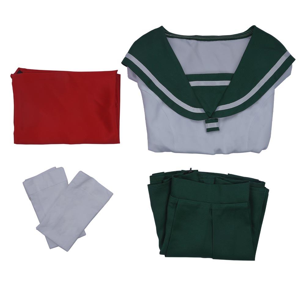 InuYasha Kagome Higurashi Women Girls Uniform Skirt Outfit Cosplay Costume Halloween Carnival Costume