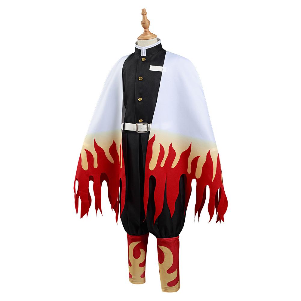 Kimetsu no Yaiba Rengoku Kyoujurou Kids Children Coat Pants Cloak Outfits Cosplay Costume Halloween Carnival Suit