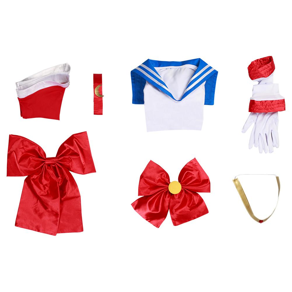 Sailor Moon-Tsukino Usagi Kids Cosplay Costume Skirt Dress Outfit Set Festival Carnival Christmas