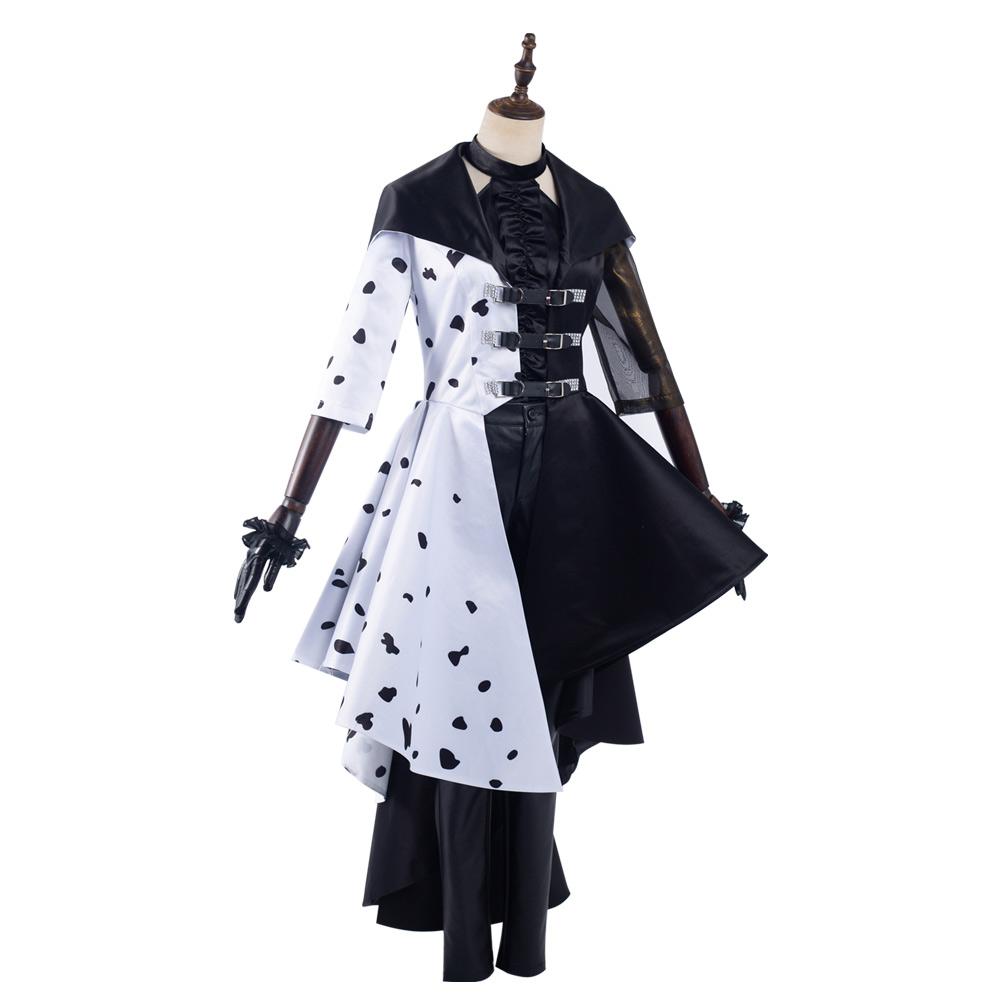 Cruella Cruella de Vil Cosplay Costume Dress Outfits Halloween Carnival Suit