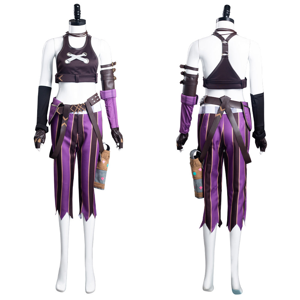 Arcane: League of Legend Jinx Fullset Outfits Halloween Carnival Cosplay Costume 
