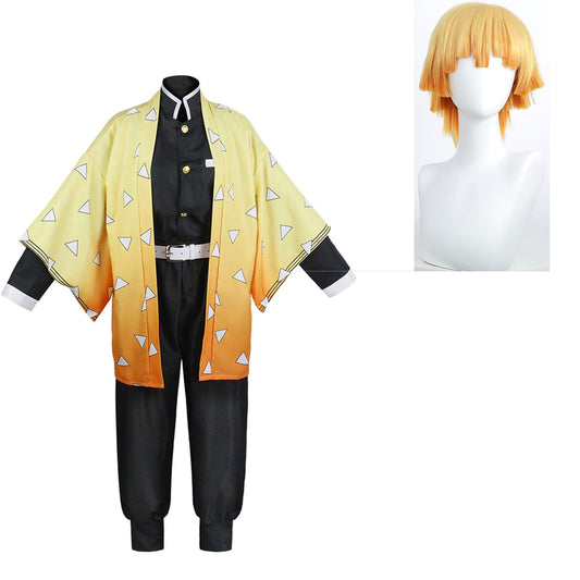 Agatsuma Zenitsu Cosplay Costume Outfits Halloween Carnival Suit