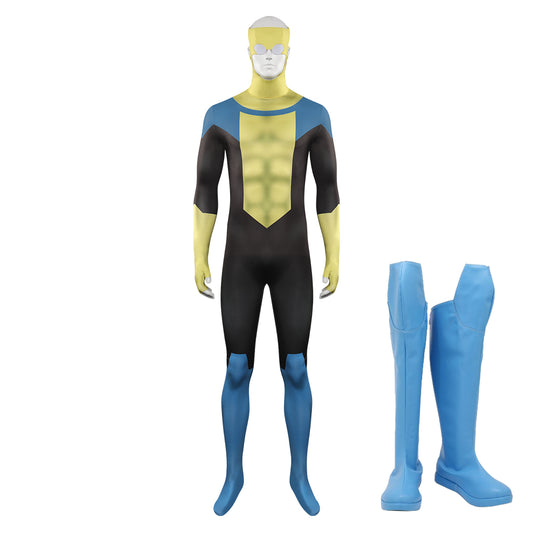 Invincible Mark Jumpsuit Shoes Set Outfits Halloween Carnival Party Suit Cosplay Costume