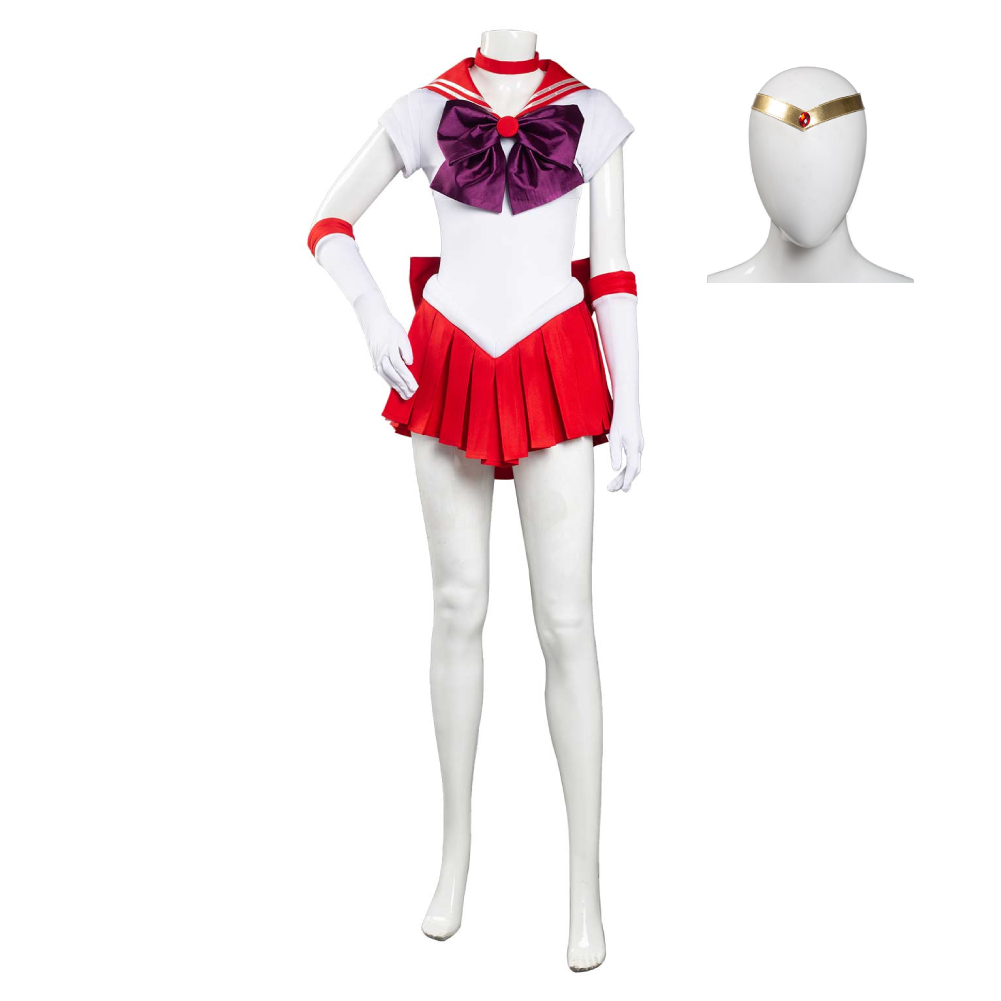 Sailor Moon Hino Rei Uniform Cosplay Skirt Dress Outfit Set Christmas Costume Festival Carnival