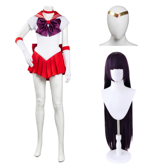 Sailor Moon Hino Rei Uniform Cosplay Skirt Dress Outfit Set Christmas Costume Festival Carnival
