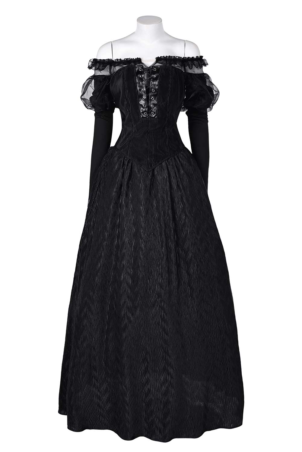 Beetlejuice 2024 Delores Black Organza Dress Outfits Halloween Carnival Suit Cosplay Costume