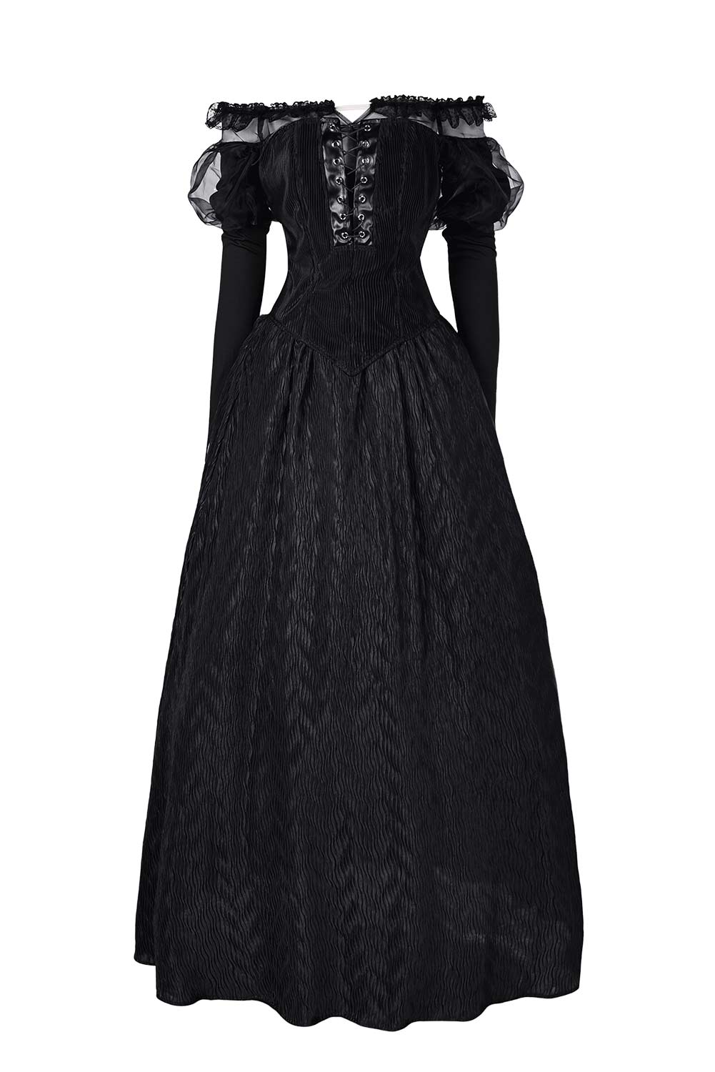 Beetlejuice 2024 Delores Black Organza Dress Outfits Halloween Carnival Suit Cosplay Costume