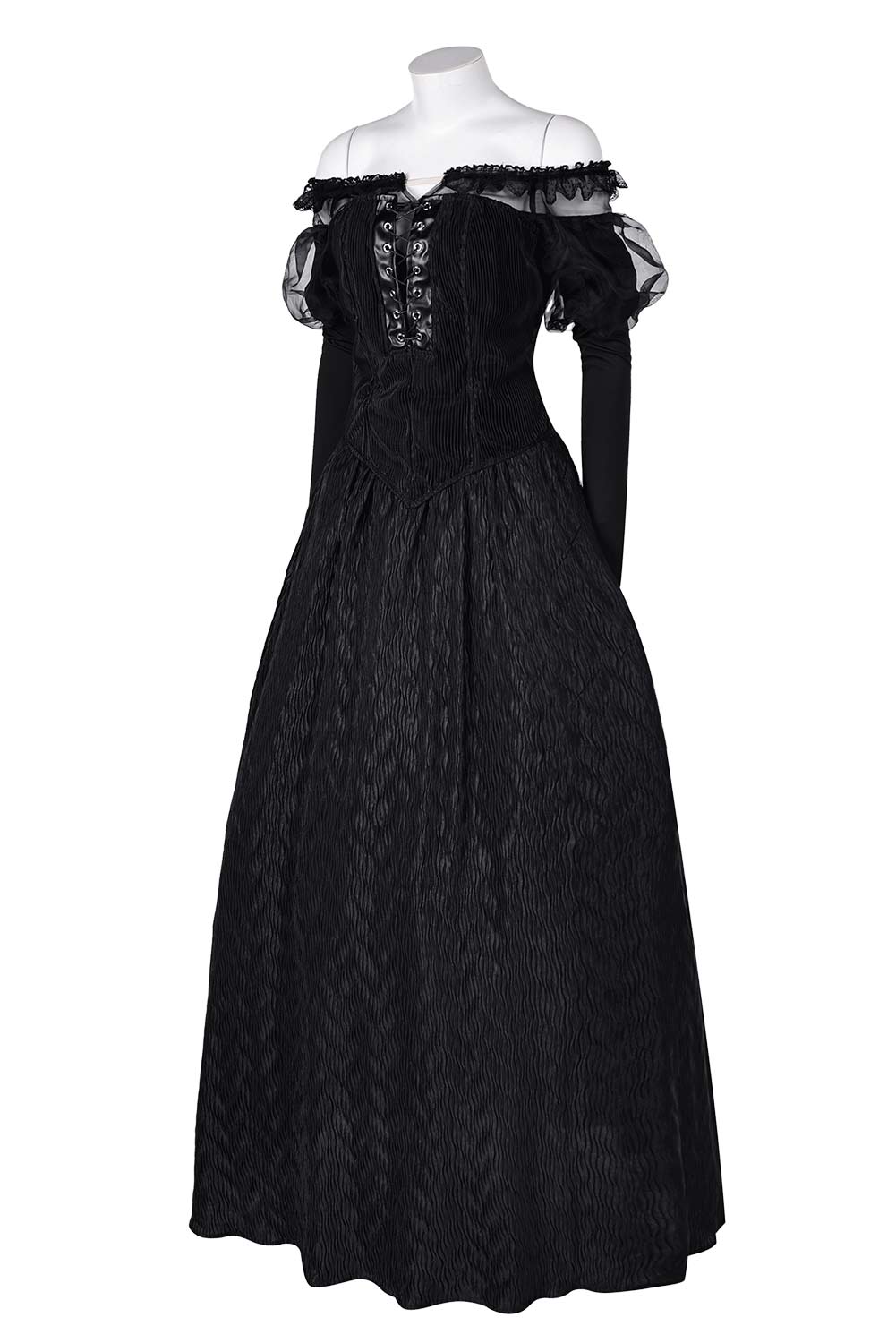 Beetlejuice 2024 Delores Black Organza Dress Outfits Halloween Carnival Suit Cosplay Costume