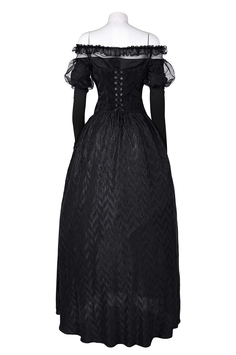 Beetlejuice 2024 Delores Black Organza Dress Outfits Halloween Carnival Suit Cosplay Costume