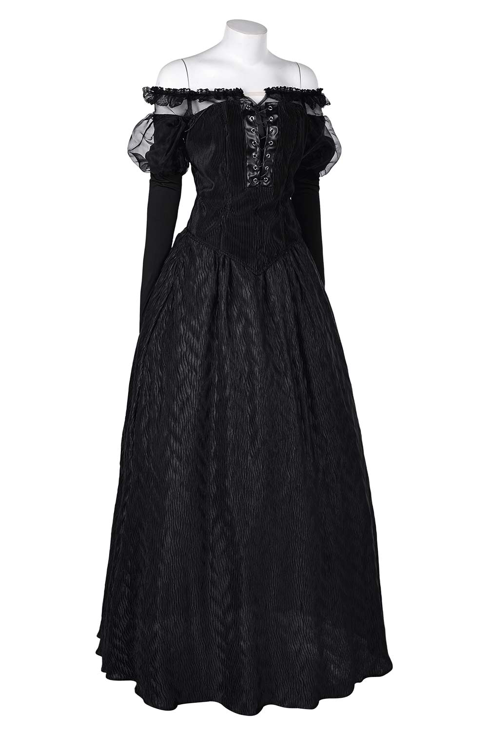 Beetlejuice 2024 Delores Black Organza Dress Outfits Halloween Carnival Suit Cosplay Costume