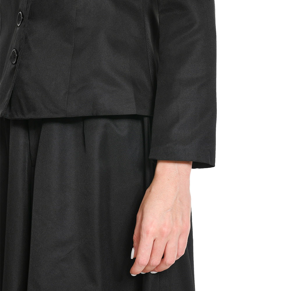 Beetlejuice 2024 Lydia Deetz Black Dress Outfits Halloween Carnival Suit Cosplay Costume