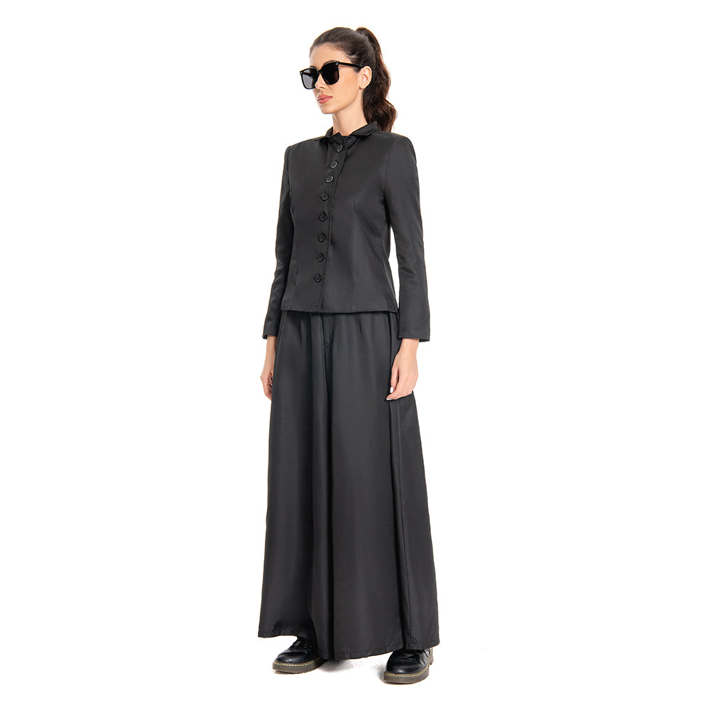 Beetlejuice 2024 Lydia Deetz Black Dress Outfits Halloween Carnival Suit Cosplay Costume