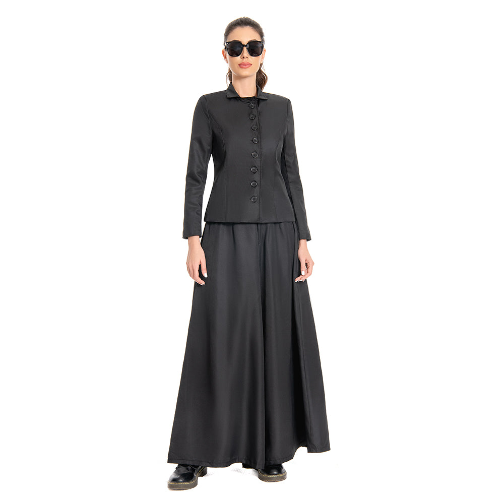 Beetlejuice 2024 Lydia Deetz Black Dress Outfits Halloween Carnival Suit Cosplay Costume