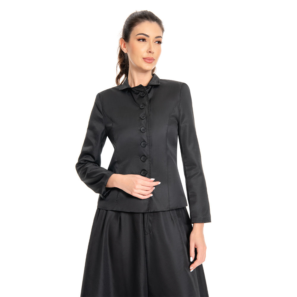 Beetlejuice 2024 Lydia Deetz Black Dress Outfits Halloween Carnival Suit Cosplay Costume