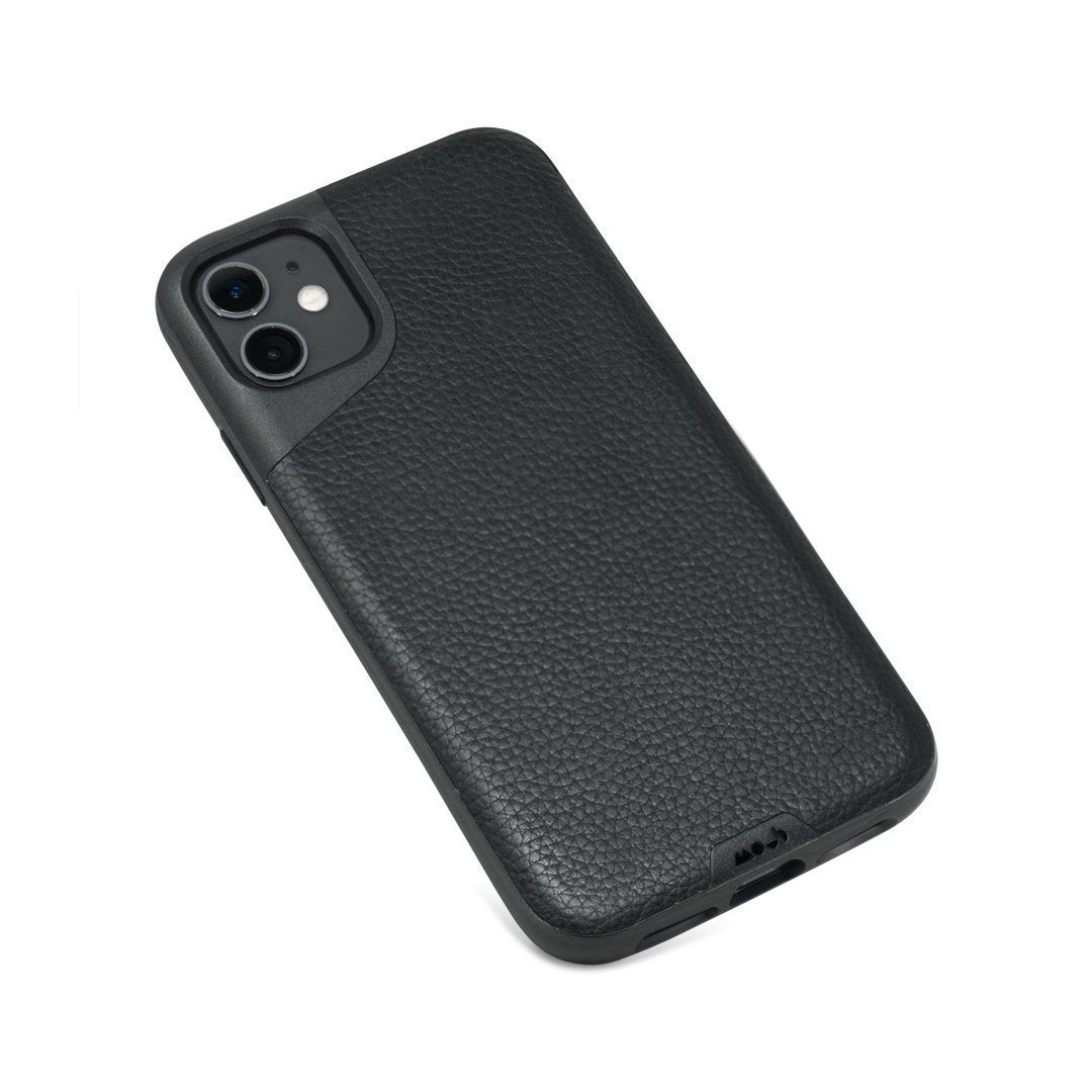 Black Leather Phone Case - Contour