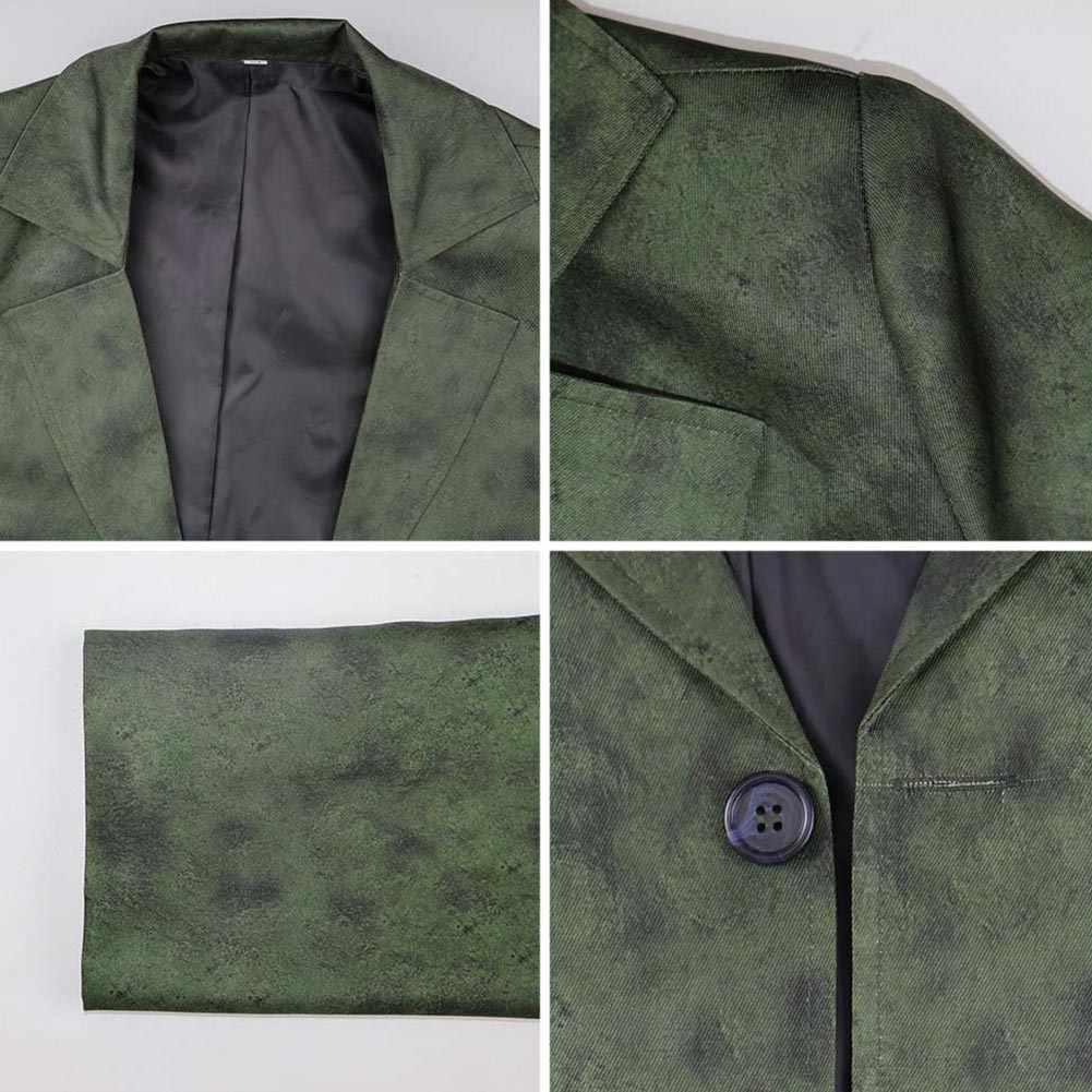 Disco Elysium Harrier Du Bois Men Green Suit Halloween Carnival Party Cosplay Costume