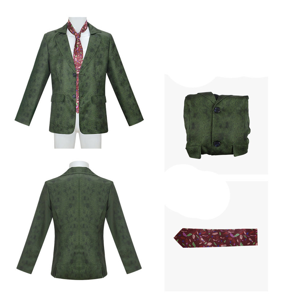Disco Elysium Harrier Du Bois Men Green Suit Halloween Carnival Party Cosplay Costume