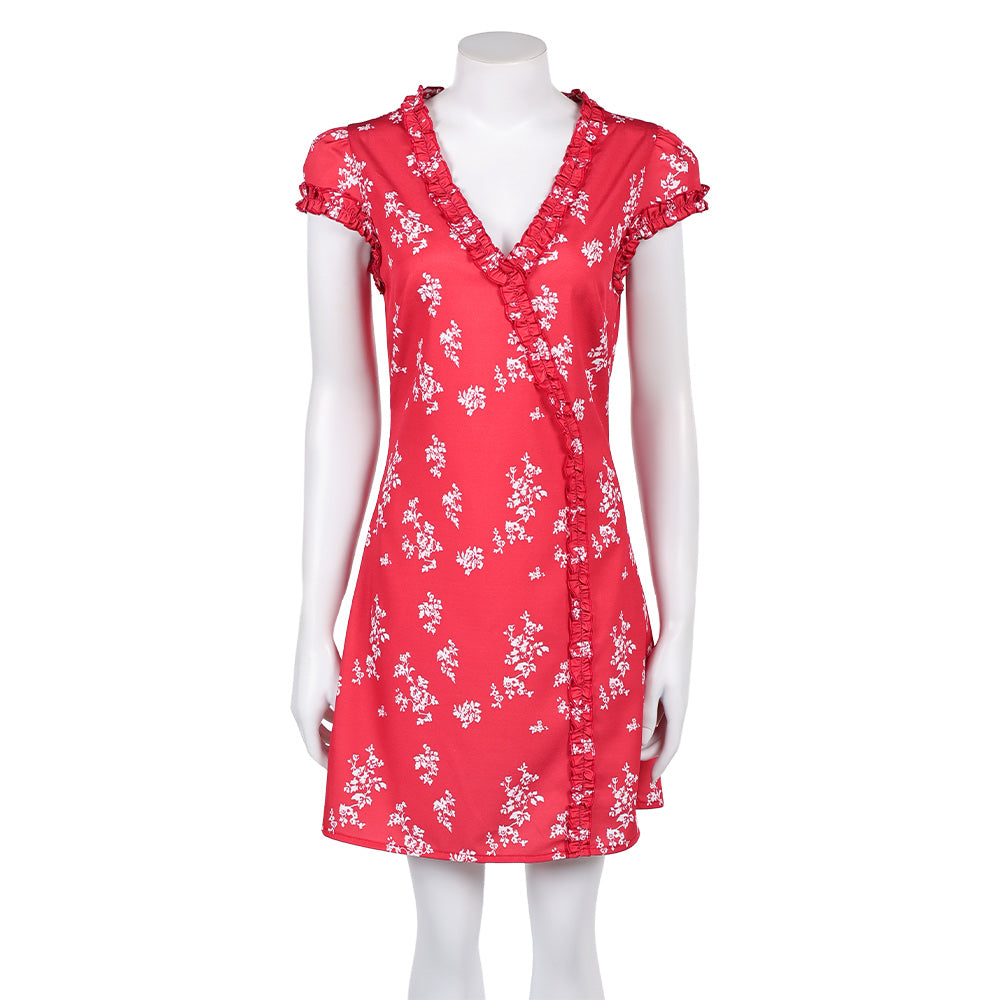 Fleabag Season 2 Fleabag Women Red Printed Dress Halloween Carnival Party Cosplay Costume